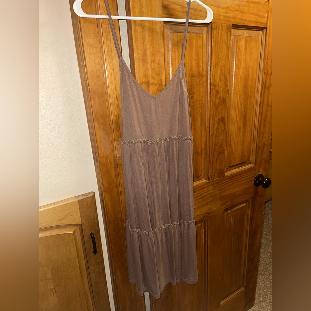 SHEIN Mocha Sleeveless Layered Dress